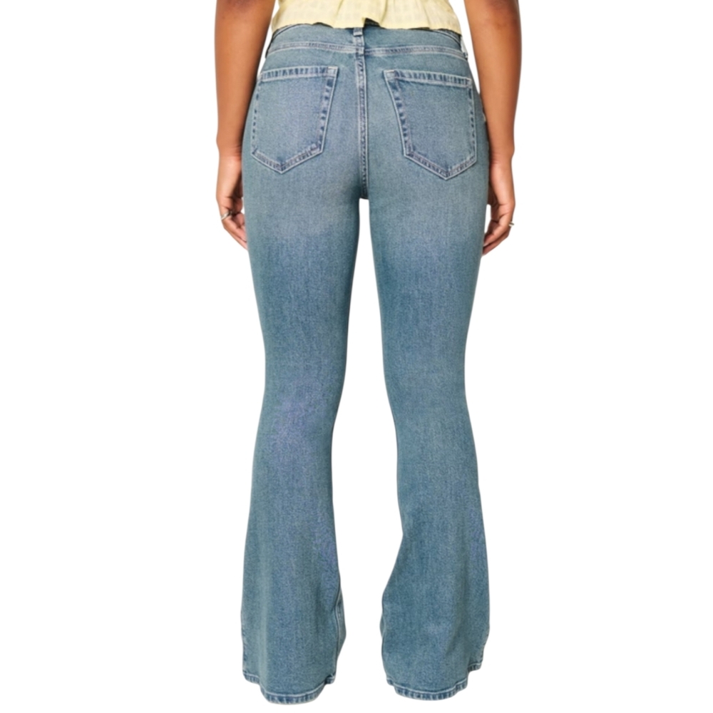 Hollister Curvy High Rise Vintage Flare Denim Jeans Size 35x33